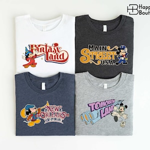 Disneyland Theme Park Shirt, Retro Mickey Characters T-shirt, Disney Trip Sweater, Disney World Fantasyland Tee,Disney Main Street USA Shirt