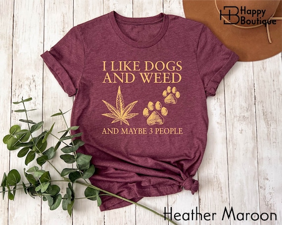 Funny Dog Lover Sweatshirt - "I Like Dogs And Weed And Maybe 3 People" Premium Crewneck