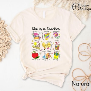 She Is A Teacher Shirt With Bible Verses, Christian Teacher T-Shirt, Pink Back To School Tee, Floral Faith-Based Teacher Gift Sweatshirt