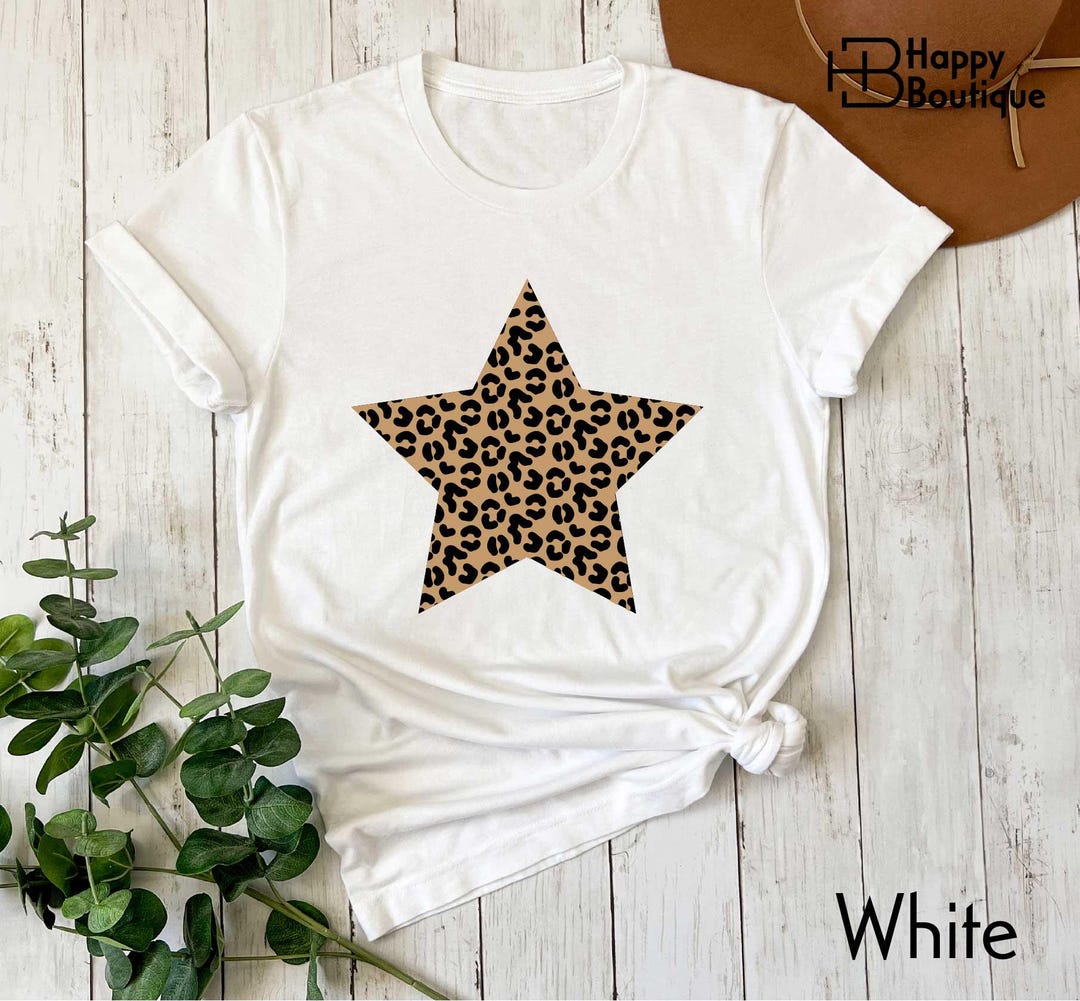 Leopard Star Applique & Panels Pullover