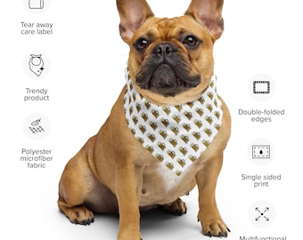 Mug Bandana pour chien | Accessoires pour animaux de compagnie Cool Mug Drink double noué bandana