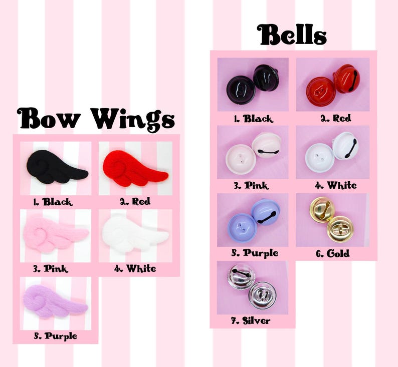 Available bells & bow wings