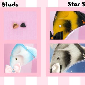 Shapes & colors of available studs