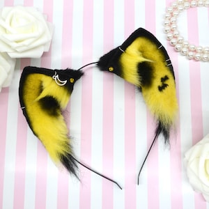 Diadema con orejas de gatito de luna creciente