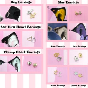 Shapes & colors of available earrings