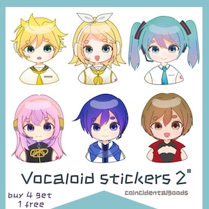 Pegatinas de vinilo de 2" del proyecto Vocaloid Sekai Miku