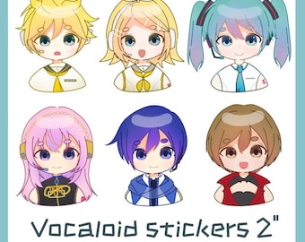 Pegatinas de vinilo de 2" del proyecto Vocaloid Sekai Miku