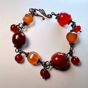 Carnelian agate bracelet