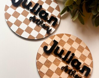 Checkered Baby Name Announcement