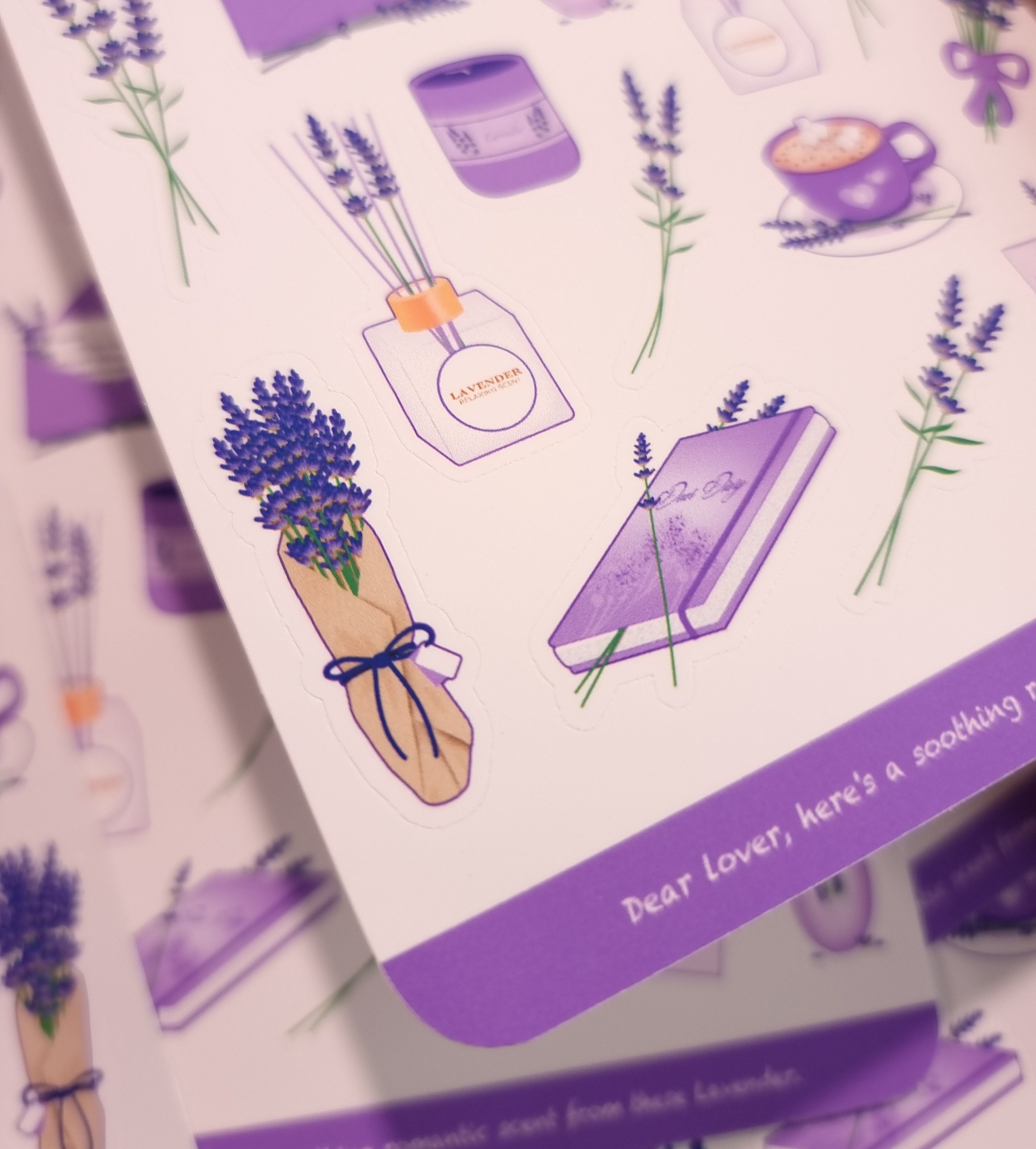 Sticker Sheet Lavender Purple Flowers for Bullet Journaling Planner ...