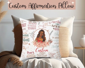 Custom Affirmation Pillow, Christian Gift, Personalized Square Pillow, Personalized Gift, Gift for friend, Christmas Gift, Gift for Mom