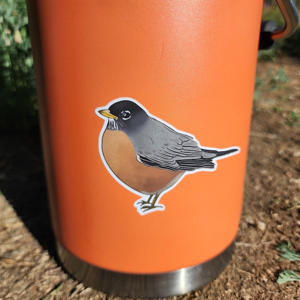 Bird Sticker - American Robin Sticker | Waterproof Vinyl Sticker | Laptop Sticker | Water Bottle Sticker