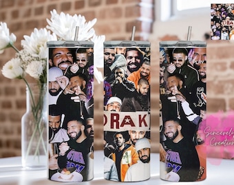 Vaso Drizzy, vaso recto delgado de 20 oz. Vaso de acero inoxidable con tapa y pajita.