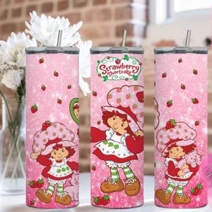Sweet Berry Tumbler, 20 oz Skinny Straight Tumbler. Stainless Steel Tumbler Cup with Lid and Straw.