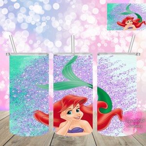 5 images- Lil Under The Sea Tumbler, 12 oz Skinny Straight Tumbler. Stainless Steel Tumbler Cup with Lid and Straw.