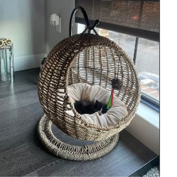 Cat Hammock Wicker Basket Bed Nest Dog Bed Rattan