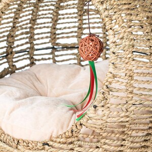 Cat Hammock Wicker Basket Bed Nest Dog Bed Rattan image 5