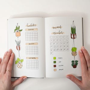 Hand-Drawn A5 Bullet Journal UNDATED Planner | Unique Themes for colouring image 12