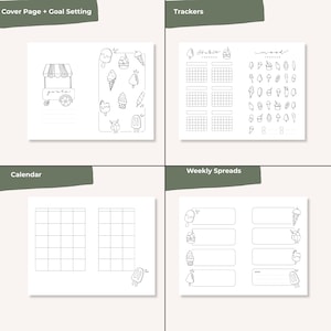 Hand-Drawn A5 Bullet Journal UNDATED Planner | Unique Themes for colouring image 8