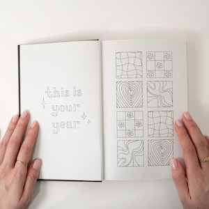 Hand-Drawn A5 Bullet Journal UNDATED Planner | Unique Themes for colouring image 2