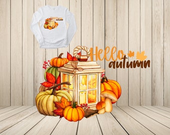 Autumn Lantern Adorned With Foliage Digital Art Png