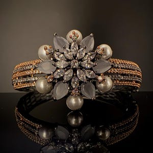 Openable Stone and Cubic Zirconia Bracelet Designer inspired Bracelet bangle/Indian Bracelet/Wedding jewelry/Silver Bangle/Party wear Bangle