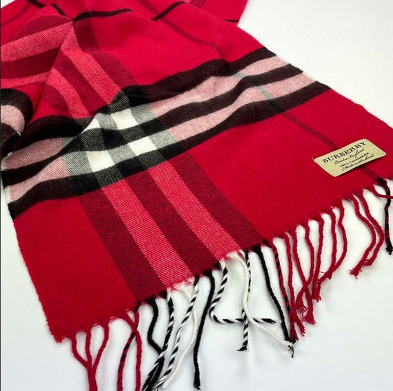 Vintage Burberry The Classic Check Cashmere Scarf… - image 1