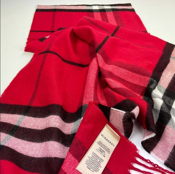 Vintage Burberry The Classic Check Cashmere Scarf… - image 7