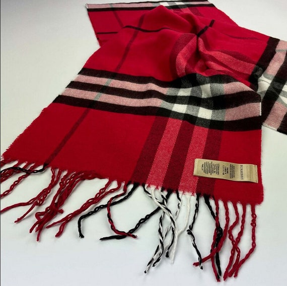 Vintage Burberry The Classic Check Cashmere Scarf… - image 3