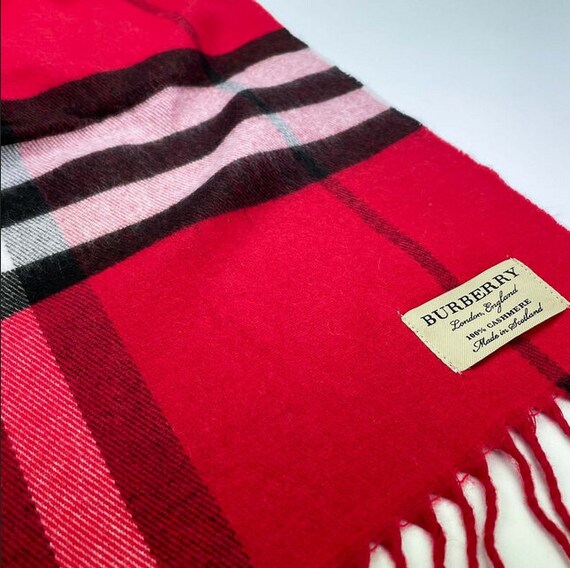 Vintage Burberry The Classic Check Cashmere Scarf… - image 6