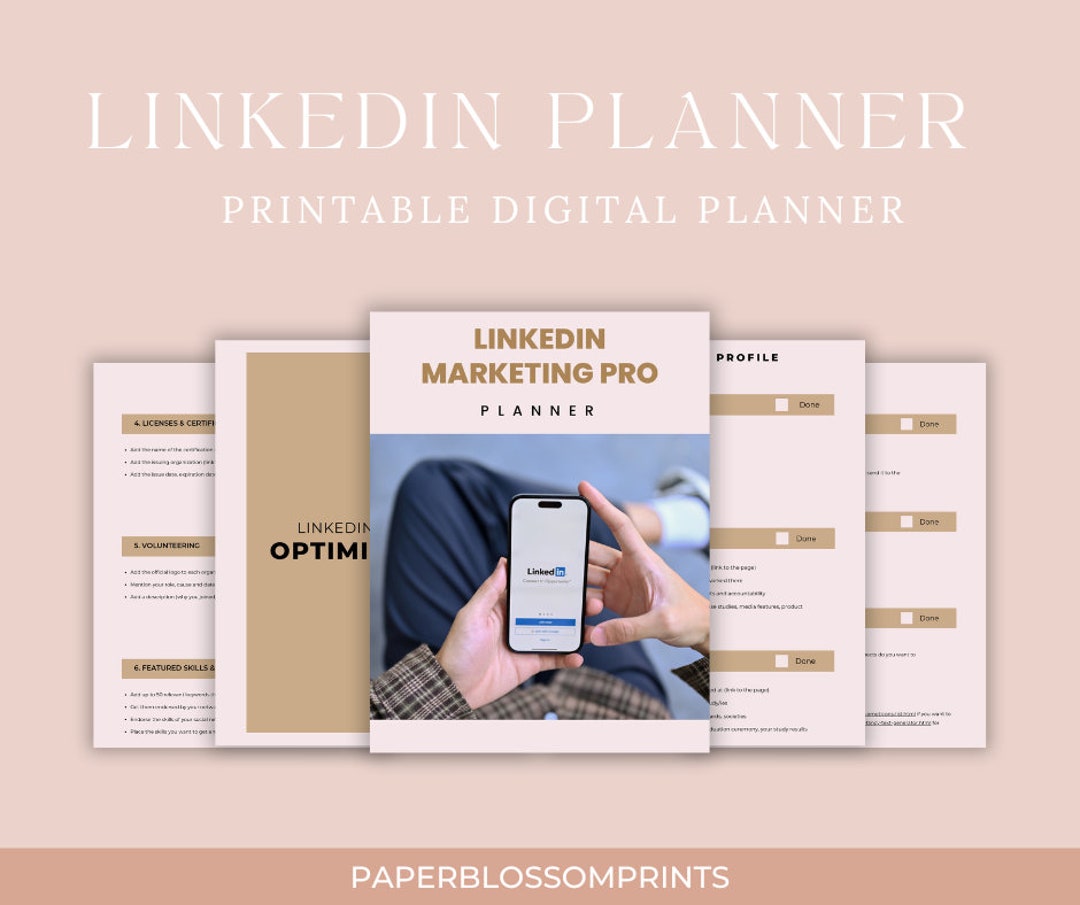 Linkedin Printable Planner Profile Optimization Networking - Etsy