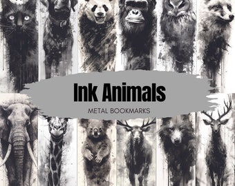 Ink Animals Metal Bookmarks