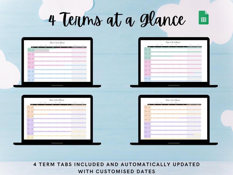2024 School Terms at a Glance Australian School Term Google Sheets