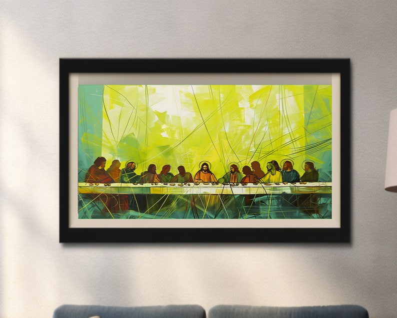 The Last Supper Watercolor Painting for a Tranquil Home Ambiance
