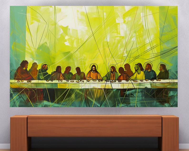 The Last Supper Watercolor Painting for a Tranquil Home Ambiance