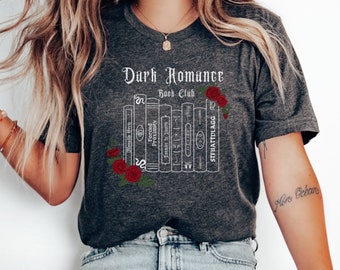 Clube do livro Dark Romance, presente obsceno, camiseta assustadora, presente para amantes de livros, camiseta cinza moralmente, STFUATTDLAGG, IICYIFY, presente literário de inimigos para amantes