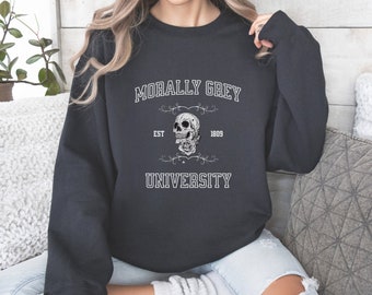 Moletom Morally Grey Book Club, Dark Romance Crewneck, Camisa para presente de amante de livros, Camisa literária, Camisa de clube de livros, Moletom de livro de romance