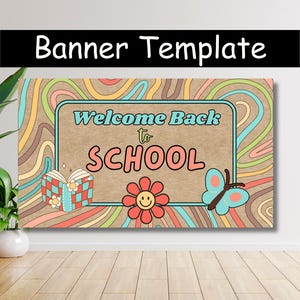 Back to School Banner – Painted Banner Template | 60x35&quot; Canva Design for Classroom & Events | Canva Template | School Banner | Editable