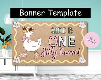 Silly Goose Birthday Banner: Editable Canva Template (60x35")