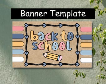 Editable Back to School Banner Template: Classroom Decor (Canva Pro, Digital Download)
