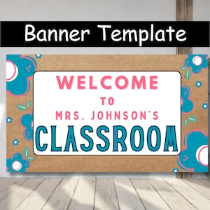 Back to School Banner – Editable Canva Template | First Day Sign | Classroom Decor | Beginner Banner Template | Banner Template