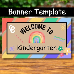 Back to School Banner – Painted Banner Template | 60x35&quot; Canva Design for Classroom & Events