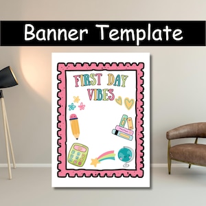 Back to School Banner – Painted Banner Template | 35x48&quot; Canva Design for Classrooms & Hallways | DIY Banner Template