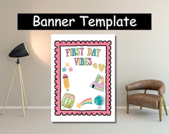 Back to School Banner Template: 35x48" Painted Canva Design (PDF Download)
