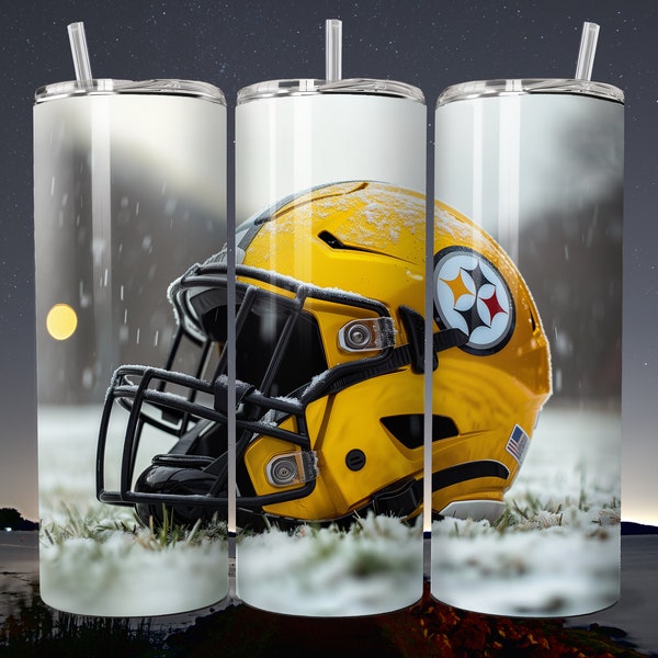 Sublimación de diseño de envoltura de vaso flaco de Pittsburgh de 20 oz, vaso de fútbol americano, envoltura de vaso recto de plantilla de 20 oz, descarga instantánea, png