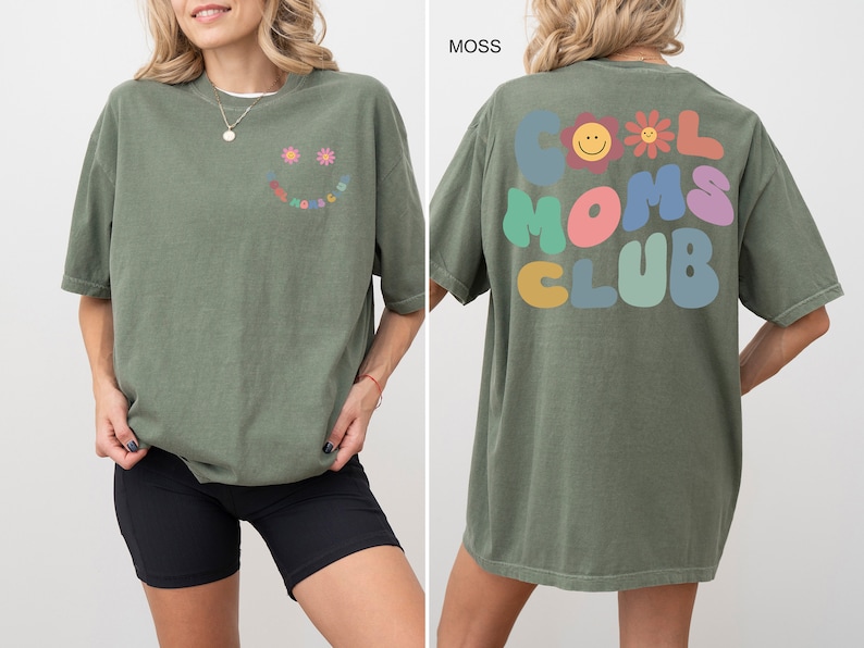 Comfort Colors® Cool Moms Club-tröja, cool mamma-t-shirt, rolig mamma-outfit, bästa mamma någonsin-tröja, mammas födelsedagskläder, mors dag-presenter bild 5