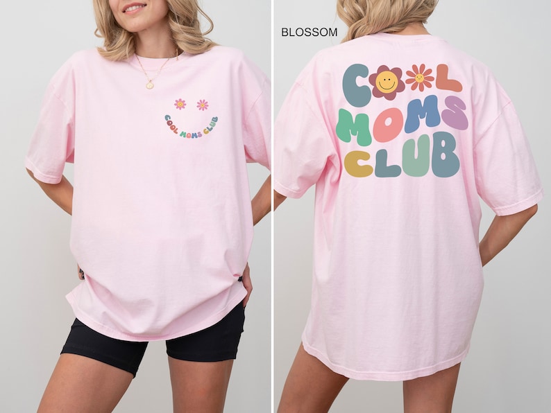 Comfort Colors® Cool Moms Club-tröja, cool mamma-t-shirt, rolig mamma-outfit, bästa mamma någonsin-tröja, mammas födelsedagskläder, mors dag-presenter bild 2