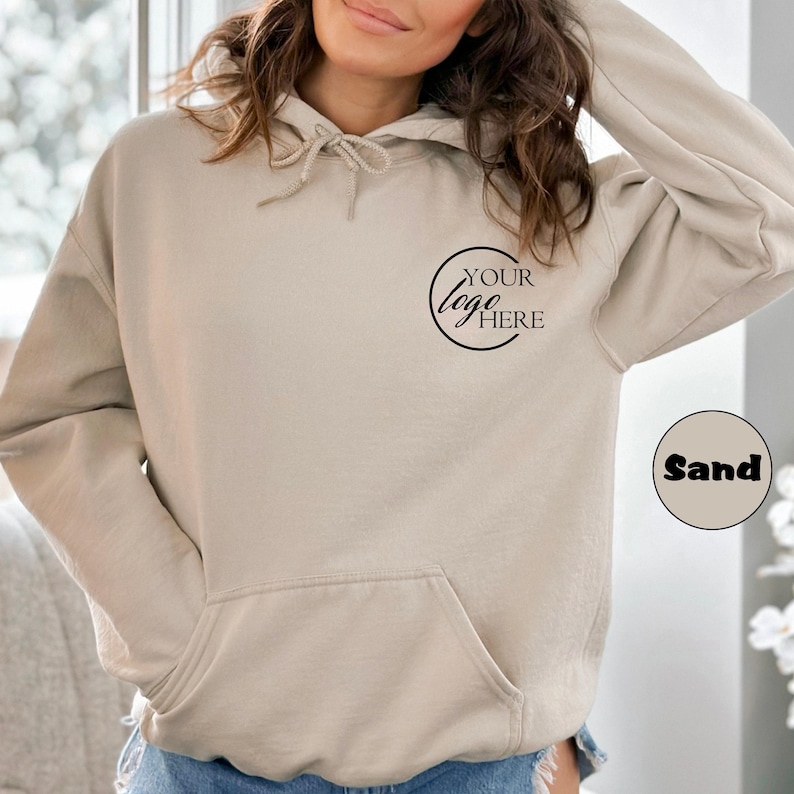 Custom Logo Hoodie, Personalized Business Logo Sweatshirt, Custom Add Your Own Text Hoodie, Personalized Company Name Outfit, Custom Gift image 1