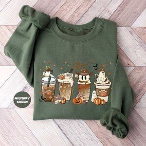 Fall Coffee Pumpkin Sweatshirt, Western Halloween Hoodie, Pumpkin Spice Latte Sweatshirt, Funny Halloween Outfit for Coffee Lovers
