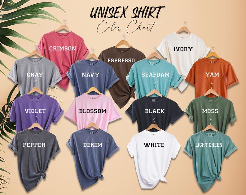 a bunch of different colored shirts on a hanger